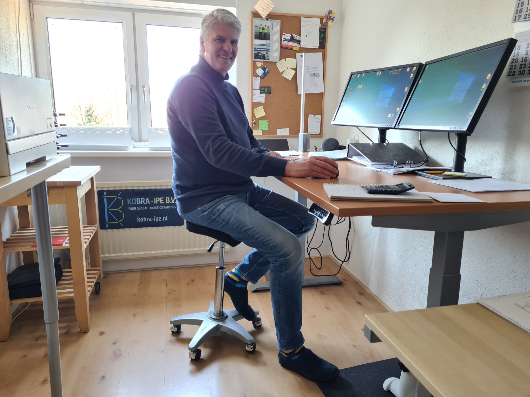 Peter Kok op de Flexchair 2x3D